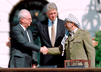 Hopes were high after Bill Clinton facilitated a meeting in 1993 between the Israeli prime minister Yitzhak Rabin and the Palestine Liberation Organization leader Yasser Arafat. Photograph: J David Ake/AFP/Getty Images