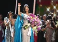 The newly crowned Miss Universe 2023, Sheynnis Palacios from Nicaragua, waves Saturday after winning the competition in San Salvador, El Salvador.