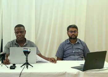 L-R IFAAD Secretary Lelon Saul and Chairman Pt. Ubraj Narine