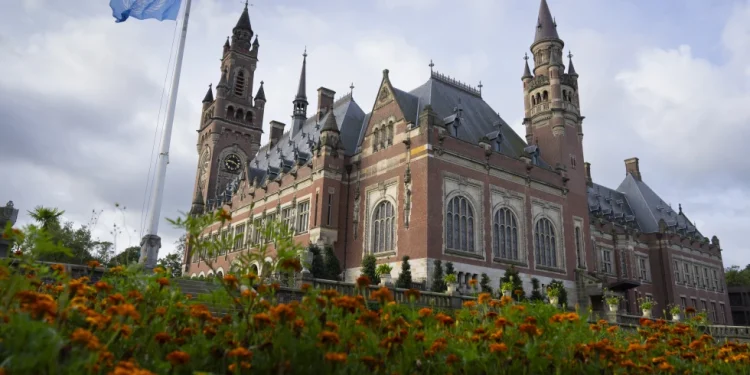 FILE - View of the Peace Palace which houses World Court in The Hague, Netherlands, on Sept. 19, 2023. Guyana on Tuesday, Nov. 14, 2023, urged judges at the United Nations’ highest court to call for a halt to parts of a Venezuelan referendum about a territorial dispute that Guyanese representatives called an “existential threat” designed to pave the way for the annexation of a large part of the country. (AP Photo/Peter Dejong)