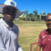 Joshua Bishop receiving the Player of the Match award from Junie Mitcham of CWI. (CWI media)