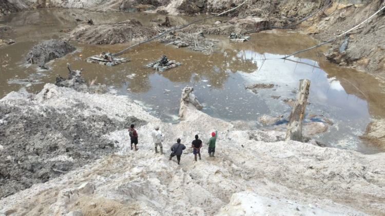 OSH investigators visiting a mining pit in Region Seven Guyana.