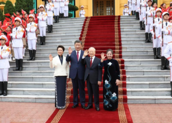 General Secretary of the CPC Central Committee and Chinese President Xi Jinping attends a welcome ceremony held by General Secretary of the Communist Party of Vietnam Central Committee Nguyen Phu Trong in Hanoi, capital of Vietnam, December 12, 2023. /Xinhua