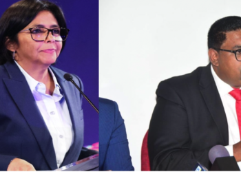 Irfaan Ali and the Vice President of the Republic Venezuela, Delcy Rodríguez