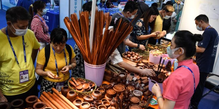 Commodities from Vietnam at the 19th China-ASEAN Expo in Nanning, capital of south China's Guangxi Zhuang Autonomous Region, September 18, 2022. /Xinhua