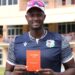 Jason Holder shows off his special edition prize CWI media