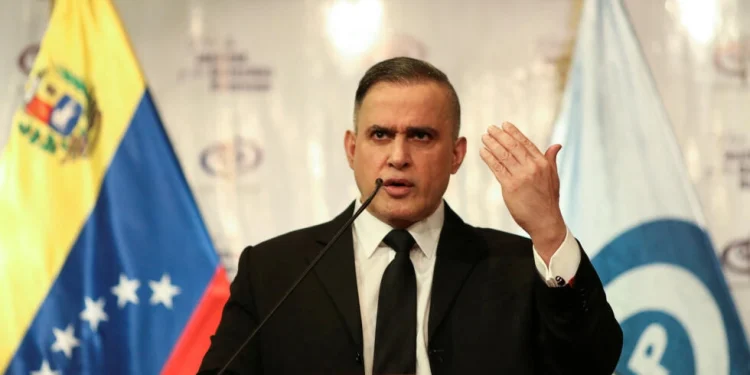 In this photo taken on May 4, 2020, Venezuela's chief prosecutor Tarek William Saab holds a news conference in Caracas. © Manaure Quintero, Reuters