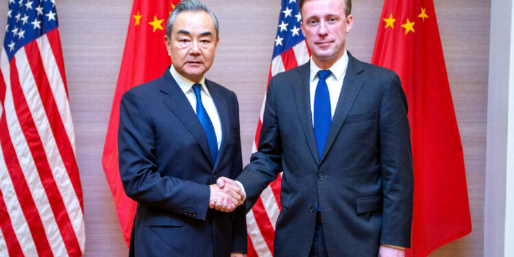 Wang Yi, a member of the Political Bureau of the Communist Party of China (CPC) Central Committee and director of the Office of the Foreign Affairs Commission of the CPC Central Committee, holds talks with US National Security Advisor Jake Sullivan in Bangkok, Thailand, Jan 26, 2024. [Photo/Xinhua]