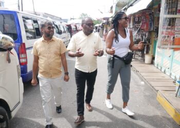 L-R Former Mayor Pt. Ubraj Narine, IFAAD Vice Chairman, Roysdale Forde S.C; IFAAD Counsel; Amanza Walton Desir