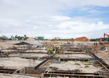 The Guyana Paediatric and Maternal Hospital is being constructed at Ogle, East Coast Demerara. (Photo: Ministry of Health