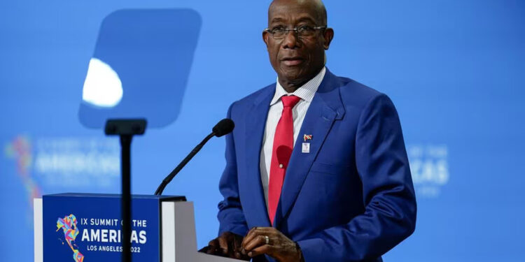 Trinidad and Tobago's Prime Minister Keith Rowley speaks during the Leaders' Second Plenary Session during the Ninth Summit of the Americas in Los Angeles, California, U.S., June 10, 2022. REUTERS/Lauren Justice/File Photo Acquire Licensing Rights