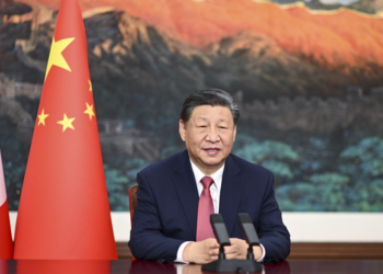 Chinese President Xi Jinping delivers a video speech to a reception celebrating the 60th anniversary of the establishment of diplomatic ties between China and France in Beijing, China, January 25, 2024. /Xinhua