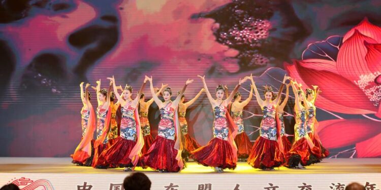 Dancers perform during the launching ceremony of ASEAN-China Year of People-to-People Exchanges, in Fuzhou, southeast China's Fujian Province, on Feb. 2, 2024. (Xinhua/Jiang Kehong)