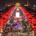 An aerial drone photo taken on Feb. 11, 2024 shows tourists visiting a scenic area in Huimin County of Binzhou City, east China's Shandong Province.
People across China are enjoying the ongoing Spring Festival holiday in various ways. (Photo by Chu Baorui/Xinhua)