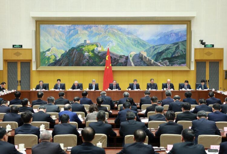 Chinese Premier Li Qiang, also a member of the Standing Committee of the Political Bureau of the Communist Party of China Central Committee, speaks at a State Council meeting on clean governance, Feb 5, 2024. [Photo/Xinhua]