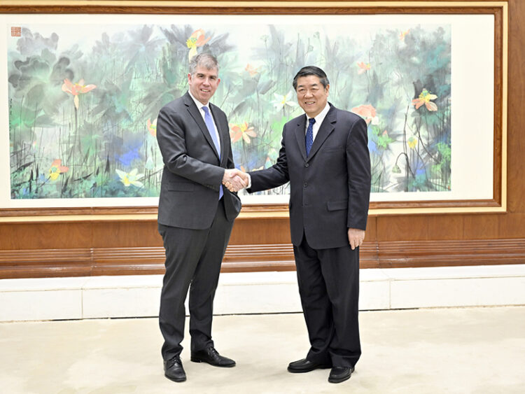 He Lifeng, Chinese vice premier and Chinese lead person for China-U.S. economic and trade affairs, meets with a delegation led by Jay Shambaugh, under secretary for international affairs at the U.S. Department of the Treasury, in Beijing, capital of China, Feb. 6, 2024. (Xinhua/Yin Bogu)