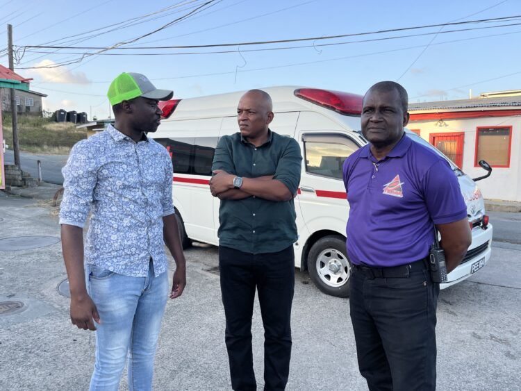 AFC General Secretary and Member of Parliament Sherrod Duncan (centre), flanked by Tobago officials
