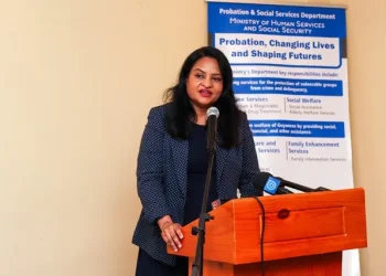 Minister of Human Services and Social Security, Dr Vindhya Persaud at the launch of the online portal for old-age pension, public assistance applications