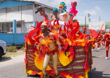 A child in costume depicting the races of Guyana- 2024 Children Mashramani Parade
