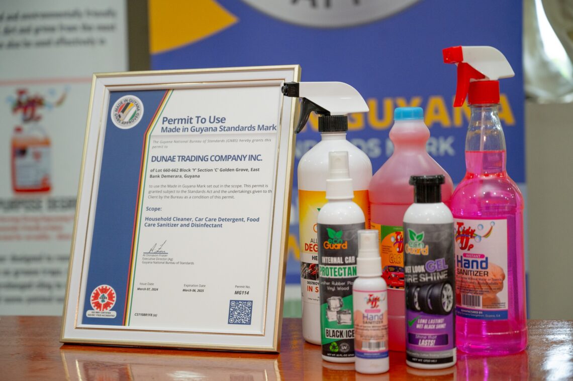 Some of the products certified Made in Guyana