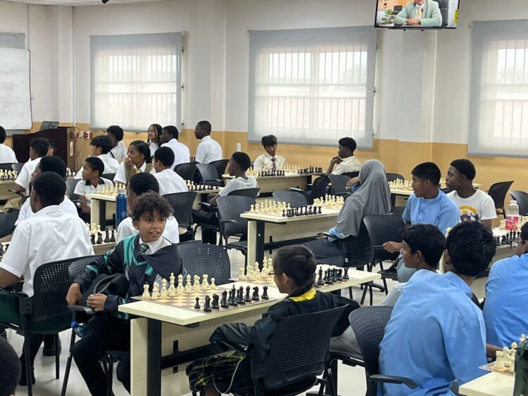 Students from the school chess festival
