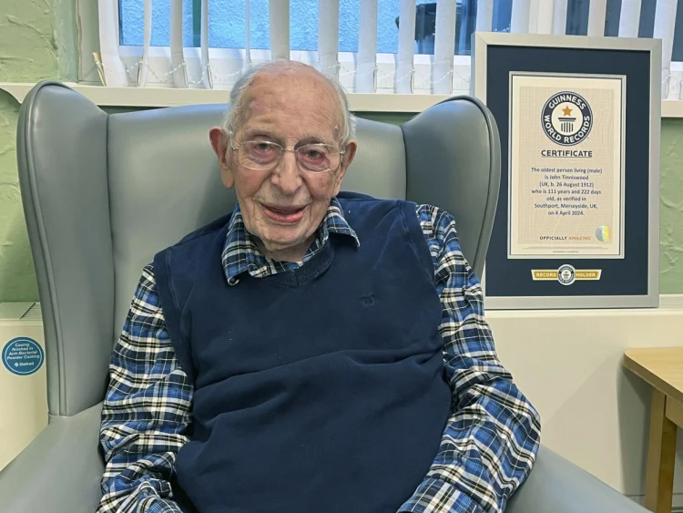 Englishman John Alfred Tinniswood, 111, has been confirmed as the new holder of the title by Guinness World Records.Guinness World Records via AP