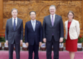 Chinese Vice Foreign Minister Ma Zhaoxu (2nd L) meets U.S. Ambassador to China Nicholas Burns (L), U.S. Assistant Secretary of State for East Asian and Pacific Affairs Daniel Kritenbrink (3rd L), and Sarah Beran, White House National Security Council's senior director for China affairs, in Beijing, China, April 15, 2024. /Chinese Foreign Ministry