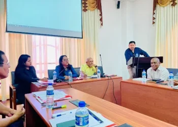 Minister of Amerindian Affairs, Pauline Sukhai addressing those attending the training