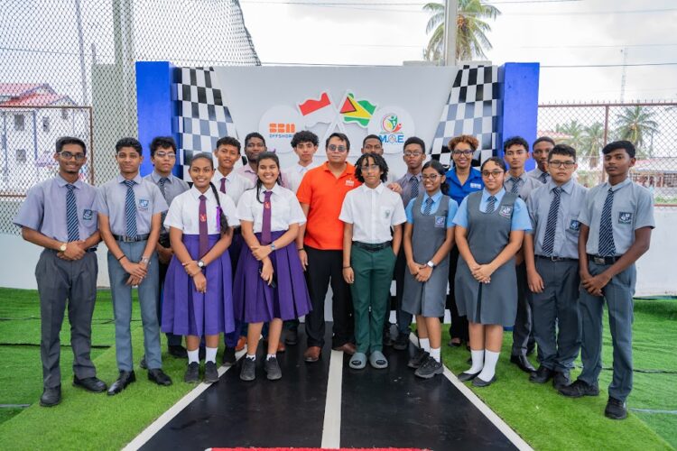Participants of the competition with the team from SBM Offshore Guyana and the Ministry of Education