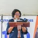 Mrs Mignon Bowen-Phillips, wife of Prime Minister Brigadier (Ret’d) Mark Phillips delivering her keynote address at the Guyana Girl Guide Association 100th anniversary