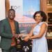 Denzel Southwell received award from Ms Thalia Wilson of EDO