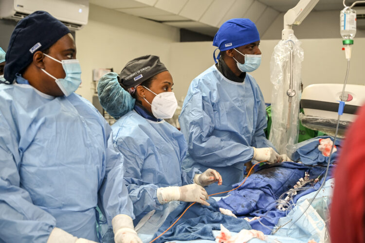 From Right Dr. Terrence Haynes, CHI's own Advanced Interventional Cardiologist, alongside his colleagues Dr. Tahira Redwood and Dr. Raquel Gordon