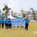Dr Roslyn Khan, Dean of the Faculty of Education and Humanities (FSS) leads the FSS contingent at the March Past. The FEH emerged as the overall winner of UG’s Athletics Championships.