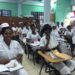 Nurse education students during a lecture as part of the hybrid certificate program in Guyana offered through a collaboration between the UM School of Nursing and Health Studies (SONHS) and the Pan-American Health Organization/World Health Organization (PAHO/WHO).