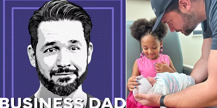 Alexis Ohanian's new podcast, Business Dad (left), Alexis Ohanian and daughters Adira and Olympia . PHOTO: 776, REALM;COURTESY OF ALEXIS OHANIAN
