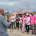 Nigel Hinds talking to residents in Timmer Dam