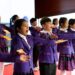 (240506) -- PARIS, May 6, 2024 (Xinhua) -- A choir consisting of children of Li and Miao ethnic groups from south China's Hainan Province performs during a Sino-French gastronomy festival aboard a boat along the Seine, in Paris, France, May 4, 2024. TO GO WITH "Feature: Gastronomy festival on Seine marks 60th anniversary of China-France ties" (Xinhua/Meng Dingbo)