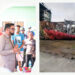 President Ifraan Ali (L) and caved in roof US$200 Skeldon (R)