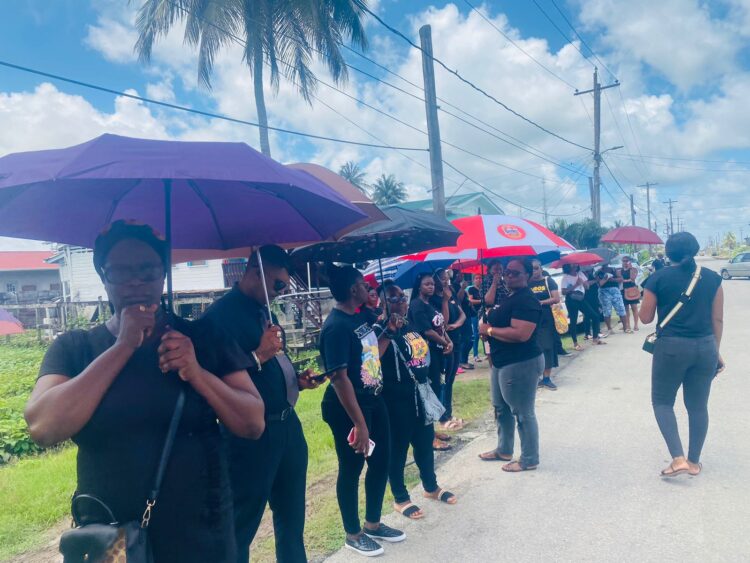 Guyana Public School Teachers on the protest line, New Amsterdam Berbice, May 22, 2024.