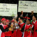 Trinidad and Tobago celebrate beating Middlesex during the Stanford Super Series match at the Stanford Cricket Ground, Coolidge, Antigua. (Photo by Gareth Copley - PA Images/PA Images via Getty Images)
