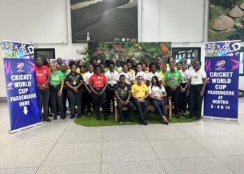 CJIA's frontline staff in their branded jerseys