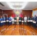 President Dr Irfaan Ali flanked by the newly appointed members of the Constitutional Reform Commission (CRC) (Office of the President photo)