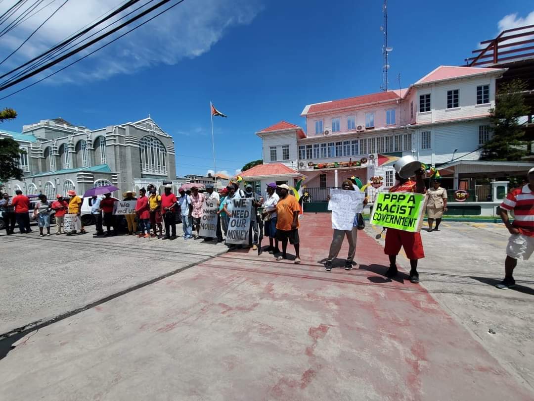 Union leaders and civil society protest Ministry of Education, June 6, 2024 showing solidarity for teachers strike.