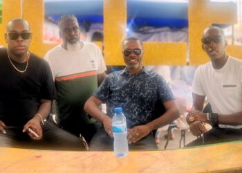 From Left, Regional Chairman Deron Adams, (center) Linden Mayor Sharma Solomon, (right) Deputy Mayor Dominique Blair