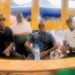From Left, Regional Chairman Deron Adams, (center) Linden Mayor Sharma Solomon, (right) Deputy Mayor Dominique Blair