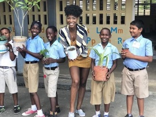 Faydeha King promoting her IPlant Project (Missosology Guyana Photo)