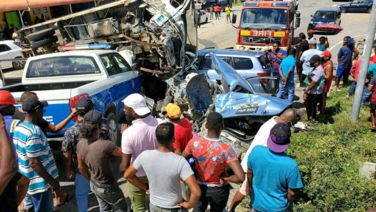File-Fatal accident in Guyana. Photo: Ministry of Public Works
