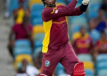 In this July 29, 2023 file photo, West Indies' Keacy Carty hits four to defeat India by six wickets in an ODI match at Kensington Oval in Bridgetown, Barbados. - AP PHOTO