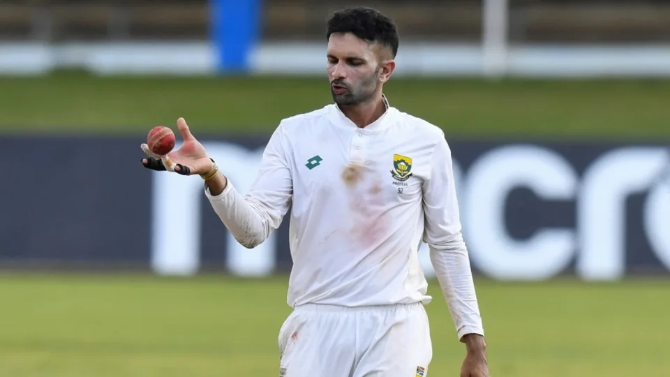 Keshav Maharaj put in long shifts during the first Test•AFP/Getty Images