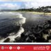 Oil slick is seen in the ocean and covering the rocks on a beach near the Venezuelan state oil company PDVSA's El Palito refinery, in Boca de Aroa, Venezuela August 16, 2024. (BNA.BH photo)